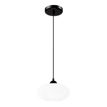 Lámpara colgante HARMA 1xE27/15W/230V diá. 25 cm blanco/negro