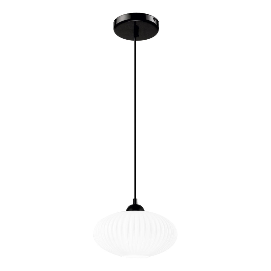 Lámpara colgante HARMA 1xE27/15W/230V diá. 25 cm blanco/negro