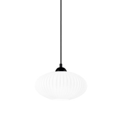 Lámpara colgante HARMA 1xE27/15W/230V diá. 25 cm blanco/negro