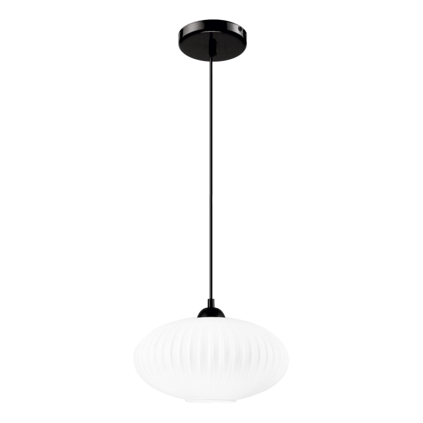 Lámpara colgante HARMA 1xE27/15W/230V diá. 30 cm blanco/negro