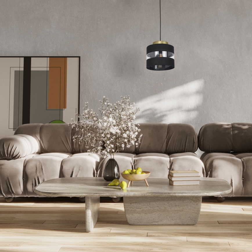 Lámpara colgante HAVARD 1xE27/60W/230V negro/cobre