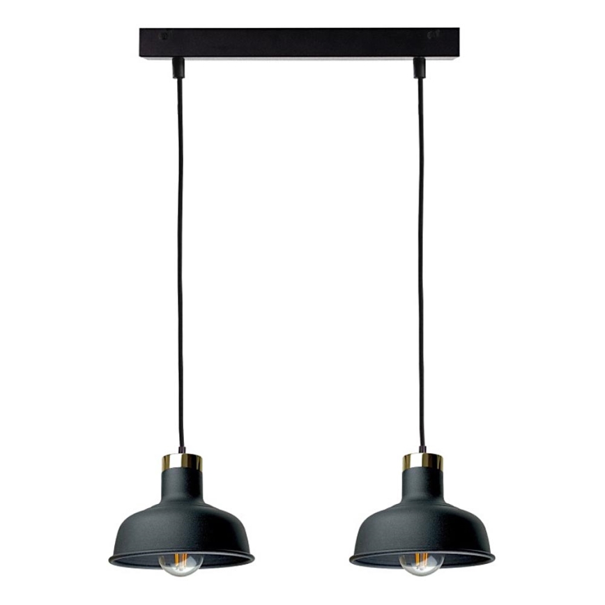 Lámpara colgante HEBE 2xE27/60W/230V negro