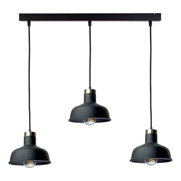 Lámpara colgante HEBE 3xE27/60W/230V negro