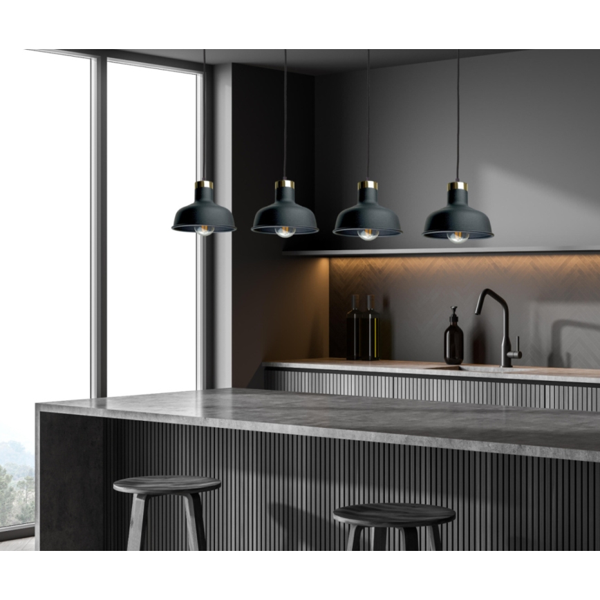 Lámpara colgante HEBE 4xE27/60W/230V negro