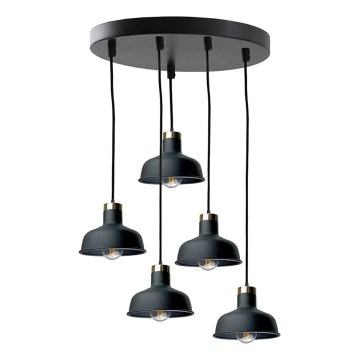 Lámpara colgante HEBE 5xE27/60W/230V negro