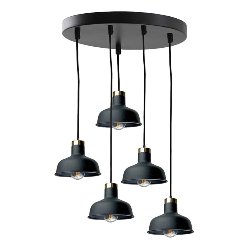 Lámpara colgante HEBE 5xE27/60W/230V negro