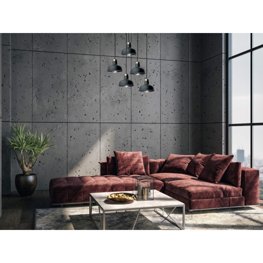 Lámpara colgante HEBE 5xE27/60W/230V negro