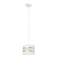 Lámpara colgante HELEN 1xE27/15W/230V diá. 20 cm blanco/dorado