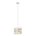 Lámpara colgante HELEN 1xE27/15W/230V diá. 20 cm color crema/dorado