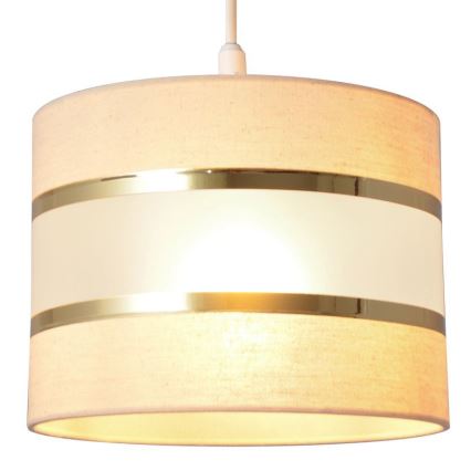 Lámpara colgante HELEN 1xE27/15W/230V diá. 20 cm color crema/dorado