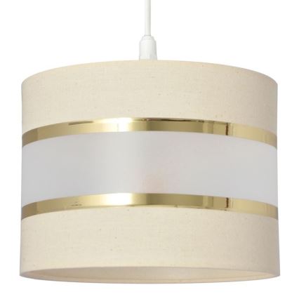 Lámpara colgante HELEN 1xE27/15W/230V diá. 20 cm color crema/dorado