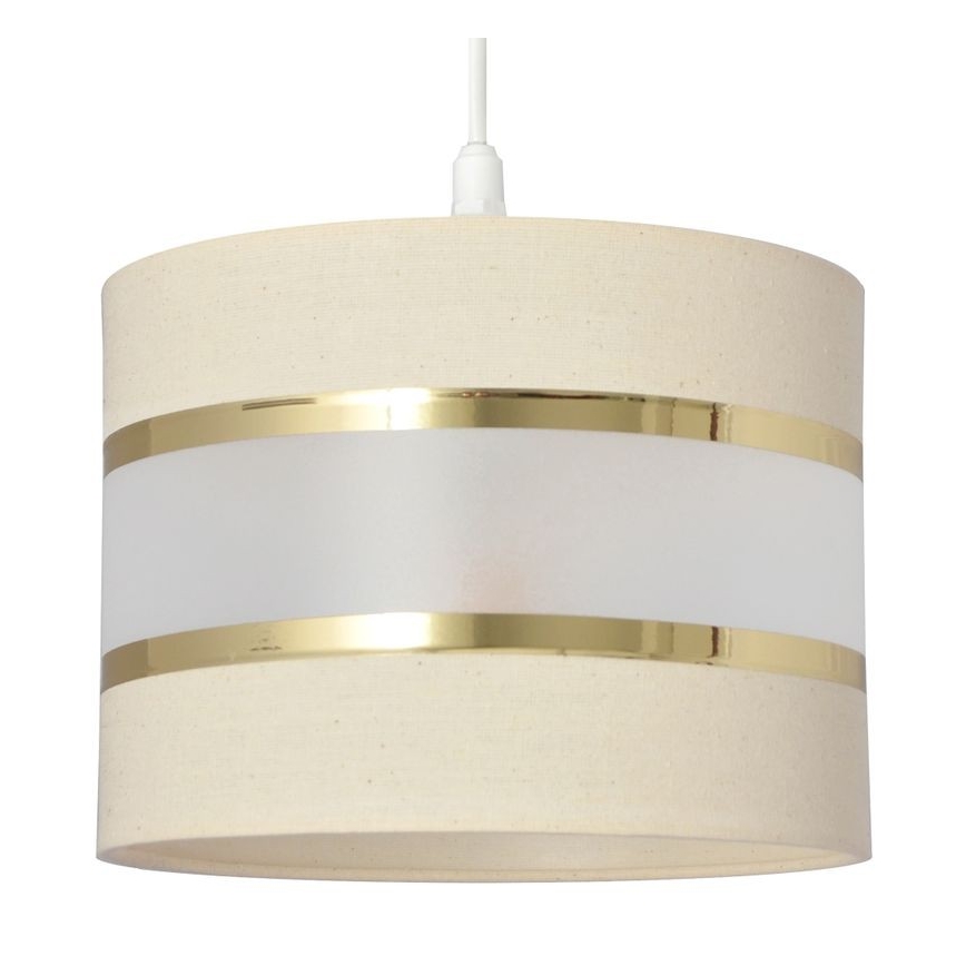 Lámpara colgante HELEN 1xE27/15W/230V diá. 20 cm color crema/dorado