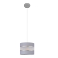Lámpara colgante HELEN 1xE27/15W/230V diá. 20 cm gris/plata