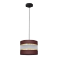 Lámpara colgante HELEN 1xE27/15W/230V diá. 20 cm marrón/negro/dorado