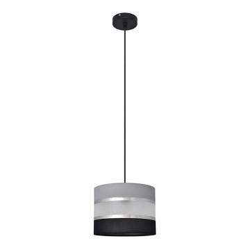 Lámpara colgante HELEN 1xE27/15W/230V diá. 20 cm negro/gris/plata