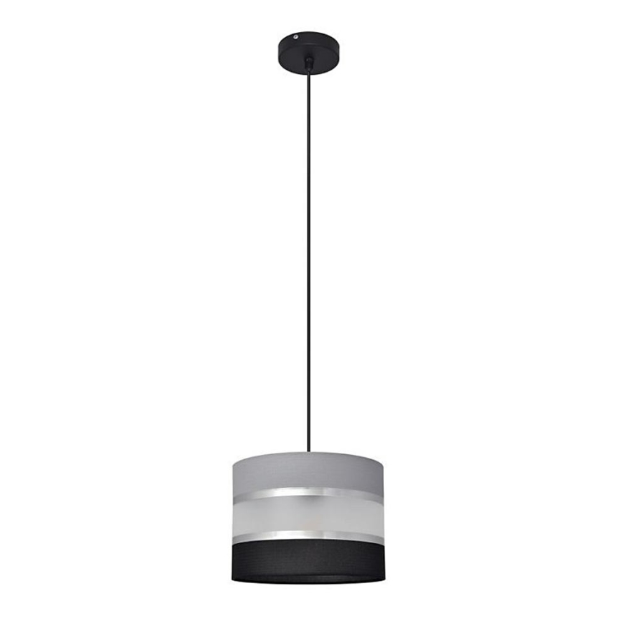 Lámpara colgante HELEN 1xE27/15W/230V diá. 20 cm negro/gris/plata
