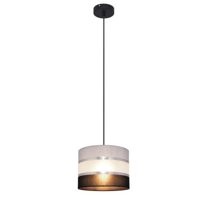 Lámpara colgante HELEN 1xE27/15W/230V diá. 20 cm negro/gris/plata