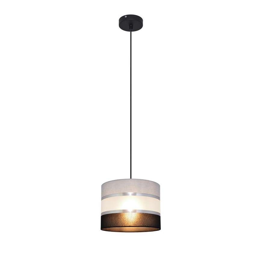 Lámpara colgante HELEN 1xE27/15W/230V diá. 20 cm negro/gris/plata