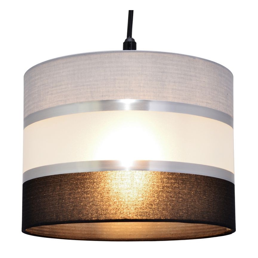 Lámpara colgante HELEN 1xE27/15W/230V diá. 20 cm negro/gris/plata