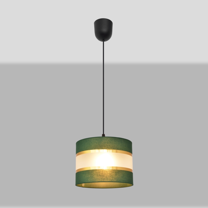 Lámpara colgante HELEN 1xE27/15W/230V diá. 20 cm verde/dorado