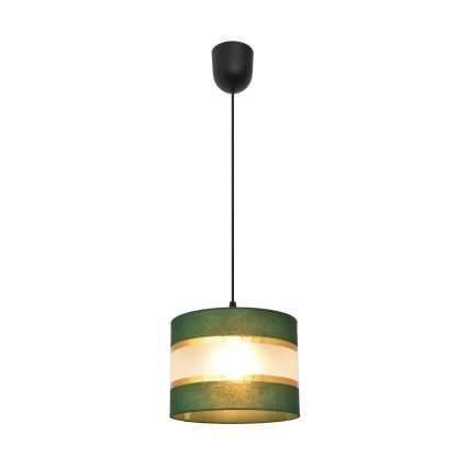 Lámpara colgante HELEN 1xE27/15W/230V diá. 20 cm verde/dorado