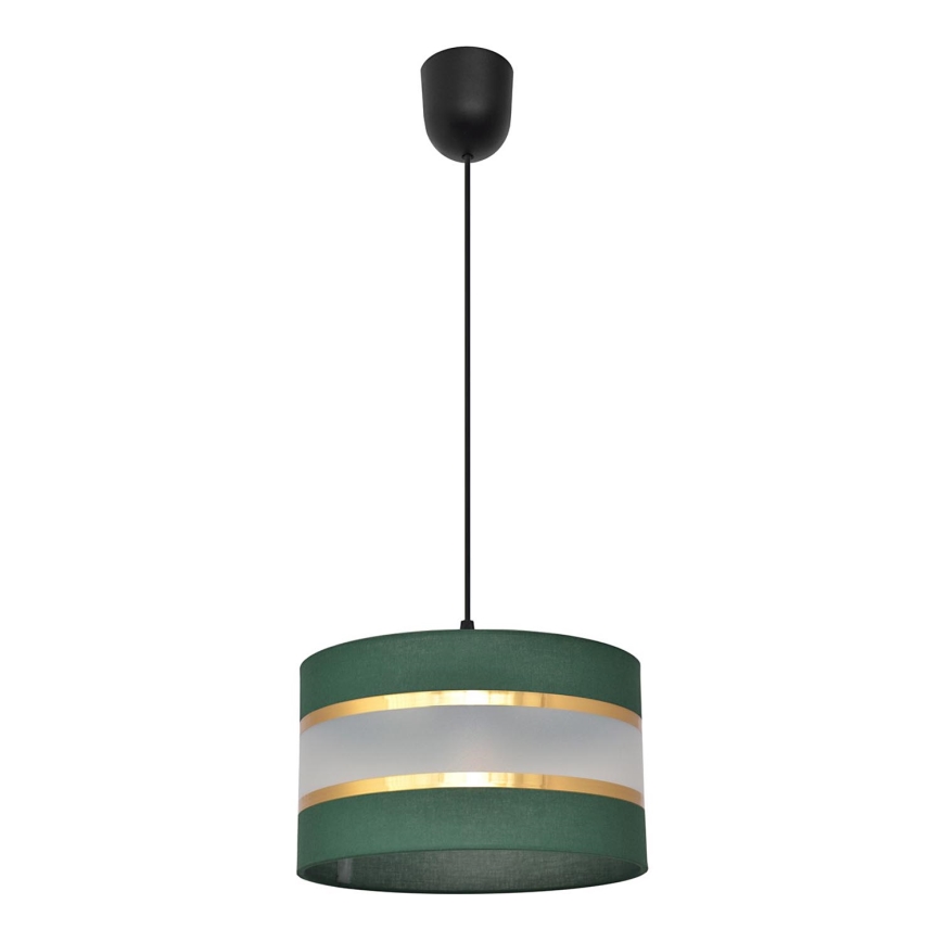 Lámpara colgante HELEN 1xE27/15W/230V diá. 25 cm verde/dorado
