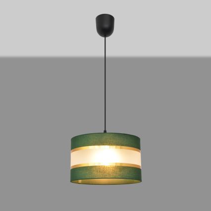 Lámpara colgante HELEN 1xE27/15W/230V diá. 25 cm verde/dorado