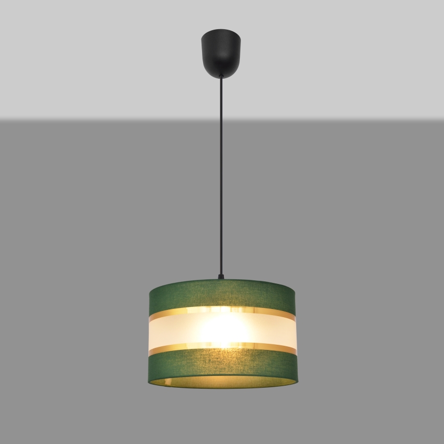 Lámpara colgante HELEN 1xE27/15W/230V diá. 25 cm verde/dorado