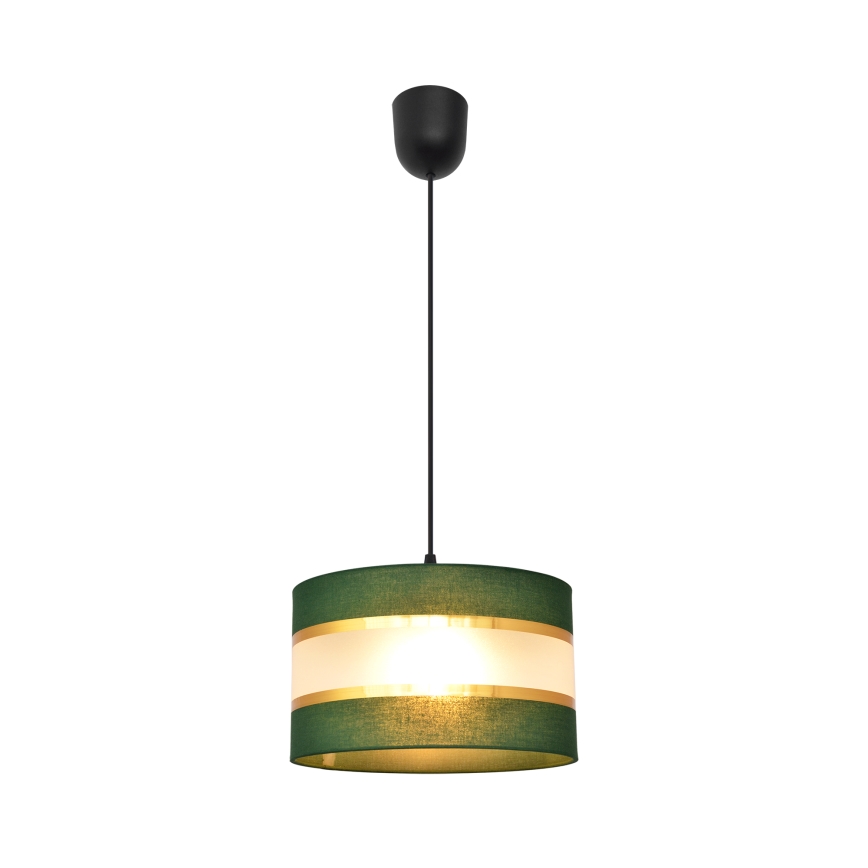 Lámpara colgante HELEN 1xE27/15W/230V diá. 25 cm verde/dorado