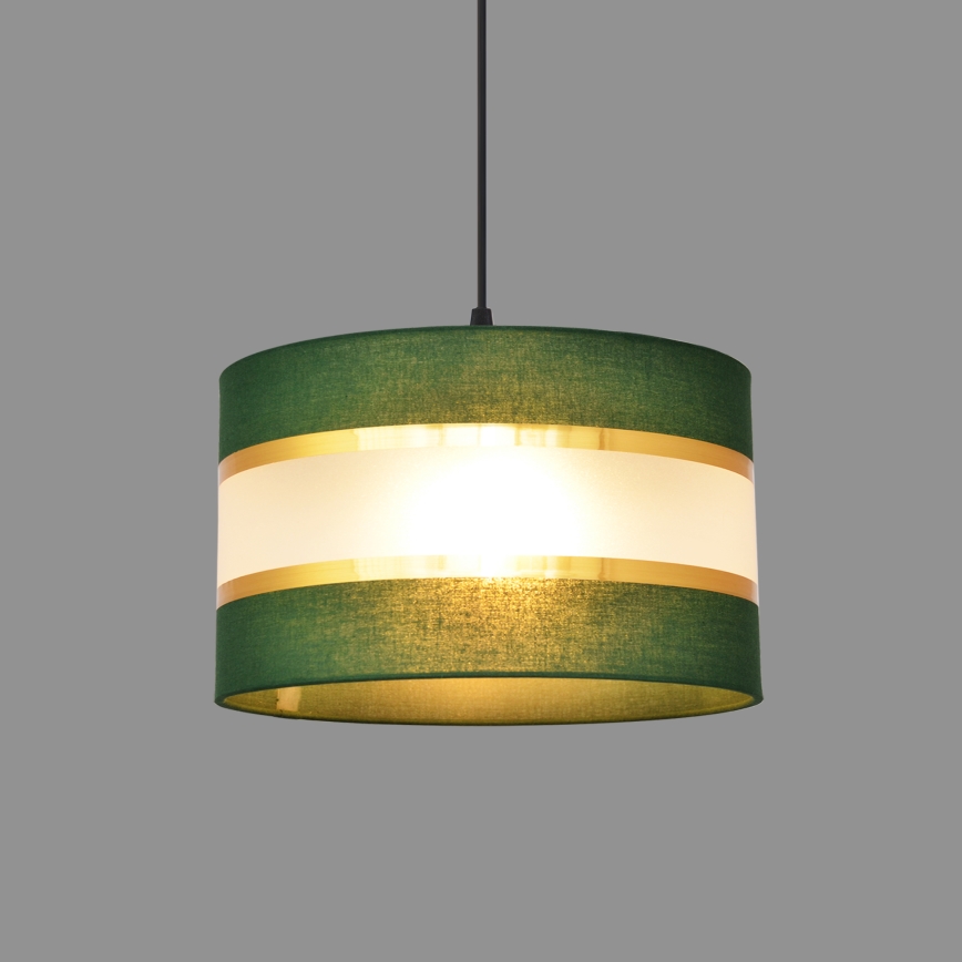 Lámpara colgante HELEN 1xE27/15W/230V diá. 25 cm verde/dorado