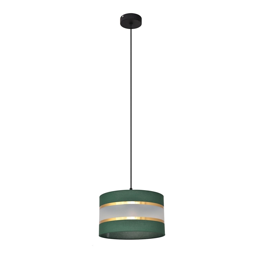 Lámpara colgante HELEN 1xE27/15W/230V diá. 25 cm verde/dorado
