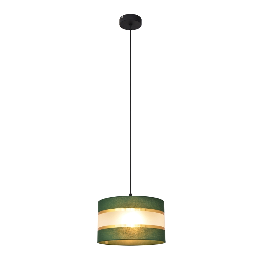 Lámpara colgante HELEN 1xE27/15W/230V diá. 25 cm verde/dorado