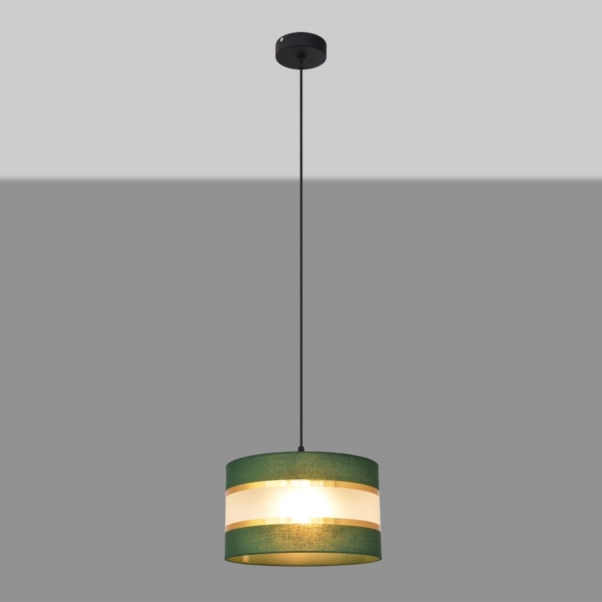 Lámpara colgante HELEN 1xE27/15W/230V diá. 25 cm verde/dorado