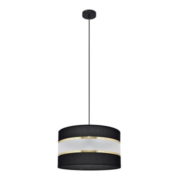 Lámpara colgante HELEN 1xE27/15W/230V diá. 35 cm negro/dorado