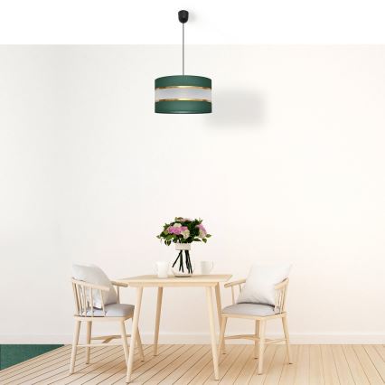 Lámpara colgante HELEN 1xE27/15W/230V diá. 35 cm verde/dorado