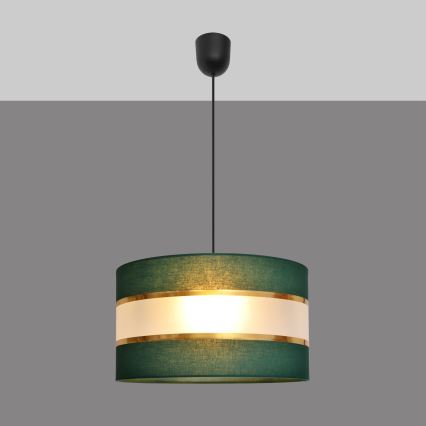 Lámpara colgante HELEN 1xE27/15W/230V diá. 35 cm verde/dorado