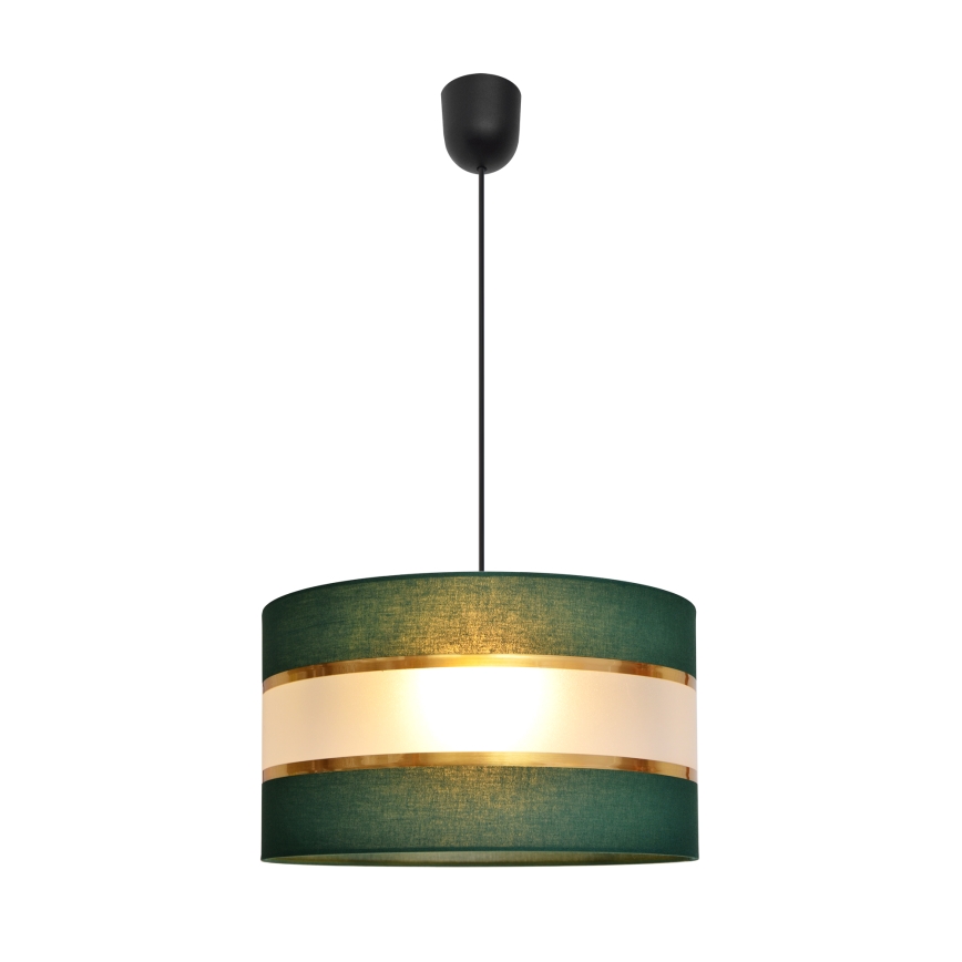 Lámpara colgante HELEN 1xE27/15W/230V diá. 35 cm verde/dorado