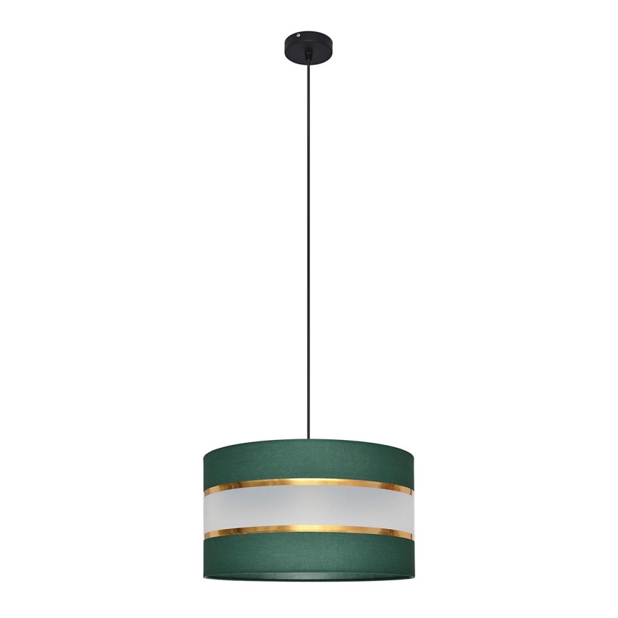 Lámpara colgante HELEN 1xE27/15W/230V diá. 35 cm verde/dorado