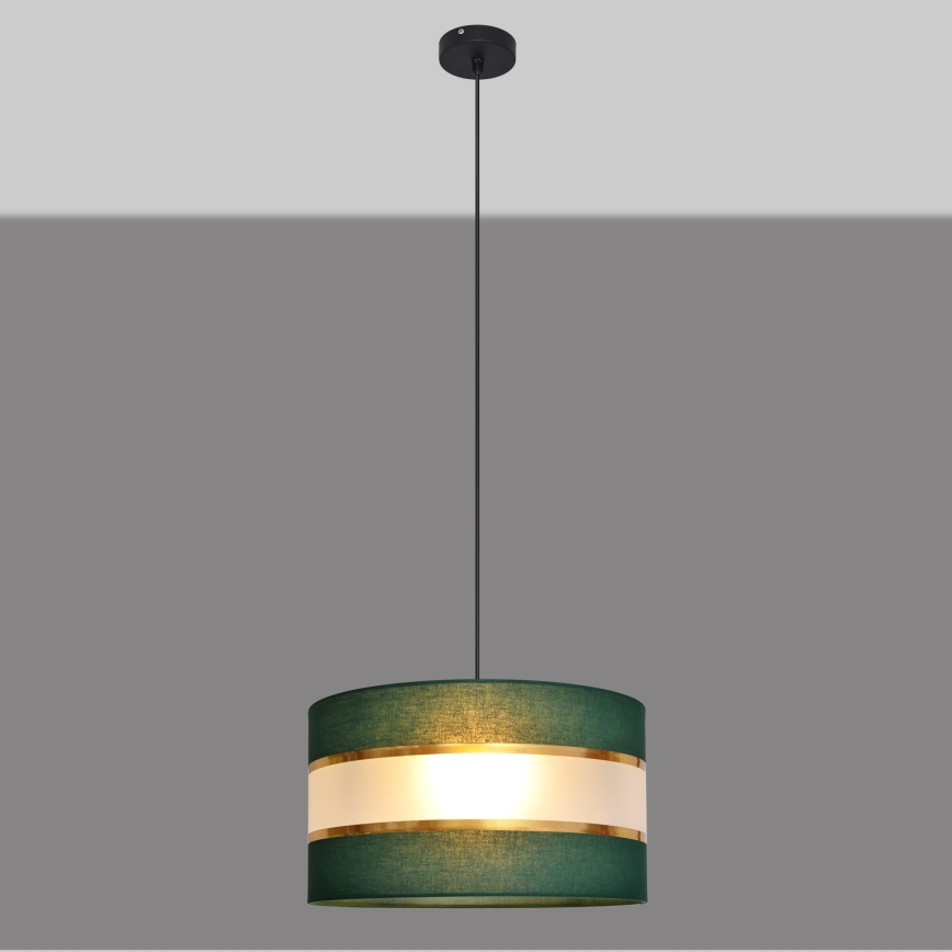 Lámpara colgante HELEN 1xE27/15W/230V diá. 35 cm verde/dorado