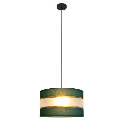Lámpara colgante HELEN 1xE27/15W/230V diá. 35 cm verde/dorado