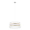 Lámpara colgante HELEN 1xE27/15W/230V diá. 40 cm blanco/dorado