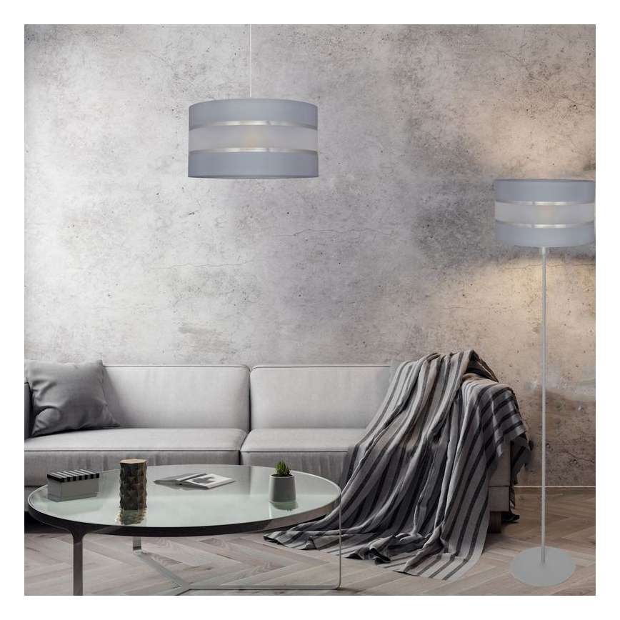 Lámpara colgante HELEN 1xE27/15W/230V diá. 40 cm gris/plata