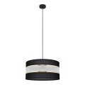 Lámpara colgante HELEN 1xE27/15W/230V diá. 40 cm negro/dorado