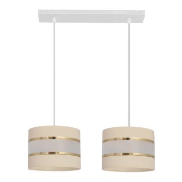 Lámpara colgante HELEN 2xE27/15W/230V crema