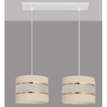 Lámpara colgante HELEN 2xE27/15W/230V crema