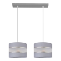 Lámpara colgante HELEN 2xE27/15W/230V gris/plata