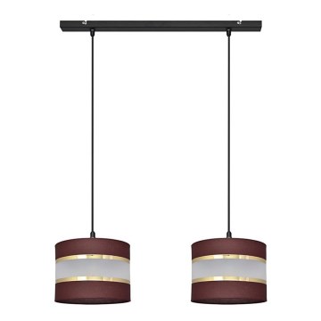 Lámpara colgante HELEN 2xE27/15W/230V marrón/negro/dorado