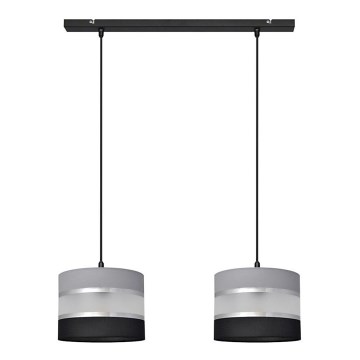 Lámpara colgante HELEN 2xE27/15W/230V negro/gris/plata