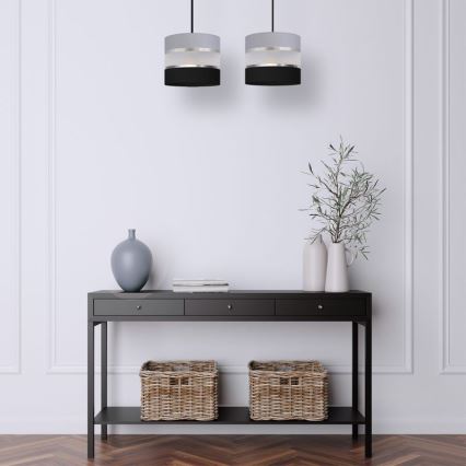 Lámpara colgante HELEN 2xE27/15W/230V negro/gris/plata