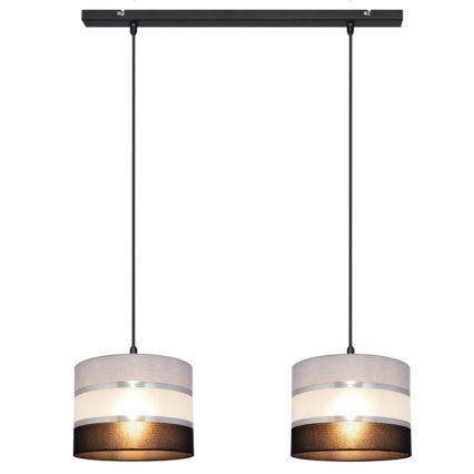 Lámpara colgante HELEN 2xE27/15W/230V negro/gris/plata